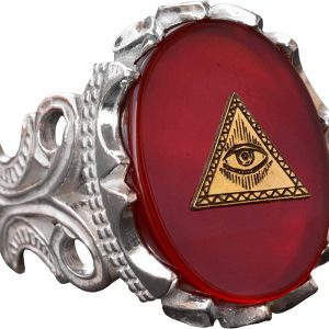 Evil Eye Pyramid Symbol Ring