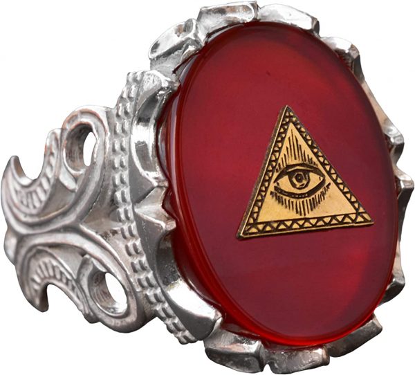 Evil Eye Pyramid Symbol Ring