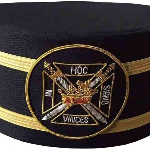 Illuminati Knights Templar Black Cap with Gold Braid